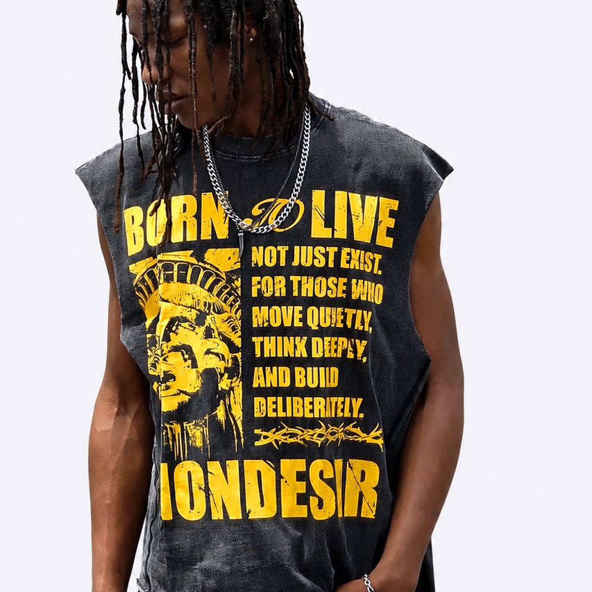 Born to Live-sleveless - Black